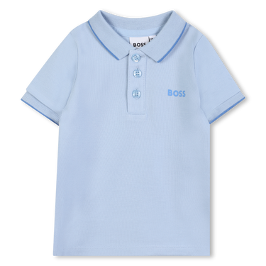 BOSS Playera polo para bebe azul cielo logo bordado